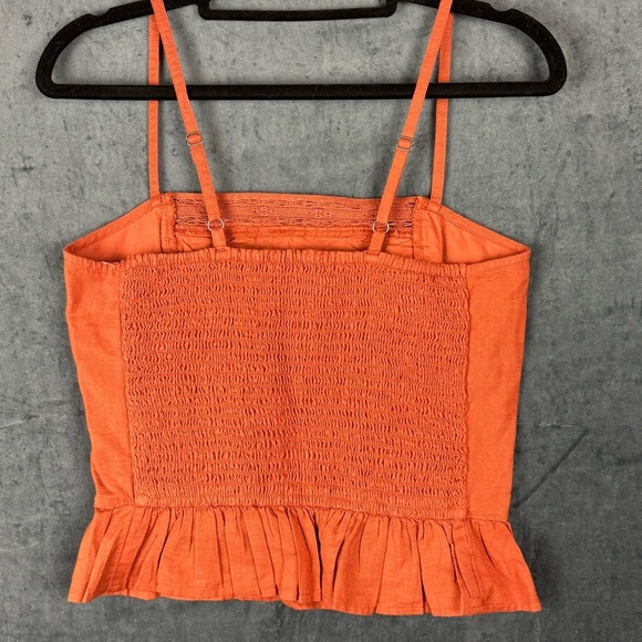 Abercrombie & Fitch Orange Pleated Camisole Crop Top - Picture 4 of 10